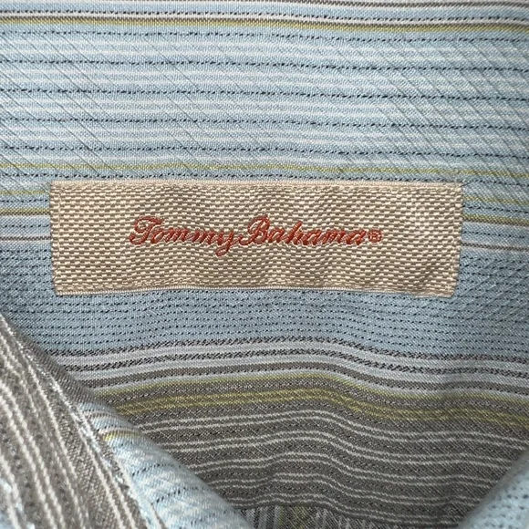 Tommy Bahama Shirt Mens Medium Multicolor Shirt Sleeve Silk Cotton Blend NWT - Picture 3 of 15